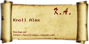 Knoll Alex névjegykártya