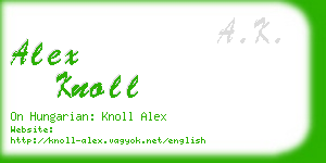 alex knoll business card